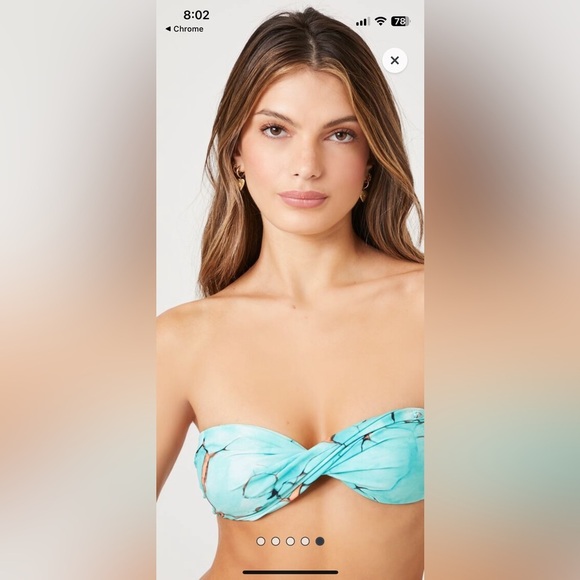 Turquoise Bikini Set with Orange Accents - Picture 4 of 9